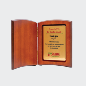 Hinged Wooden Book Plaque